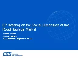 EP Hearing on the Social Dimension of the Road Haulage Market