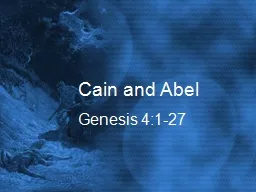 Cain and Abel Genesis 4:1-27