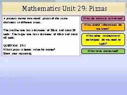 Mathematics Unit  29