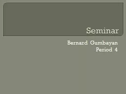 Seminar Bernard  Gumbayan