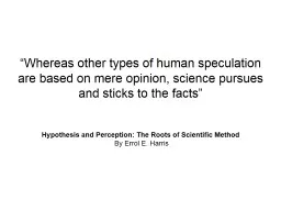 Scientific Method and Hypothesis Testing