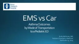 EMS vs Car Asthma Outcomes