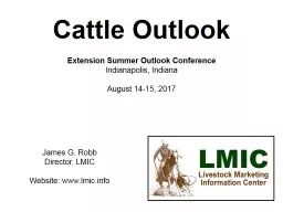 Cattle Outlook Extension Summer Outlook Conference