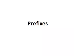 Prefixes A  prefix  is placed at the beginning of a word to modify or change its meaning.