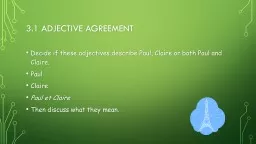 3.1 Adjective agreement