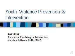 1 Youth Violence  Prevention & Intervention
