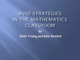 Avid Strategies In the Mathematics