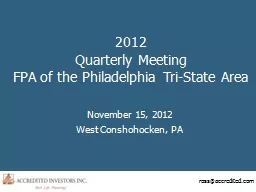 2012  Quarterly Meeting