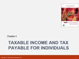Taxable Income and Tax Payable For Individuals