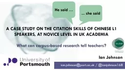 A case study on the citation skills of Chinese l1 speakers, at novice level in UK academia