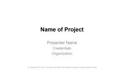 Name of Project Presenter Name