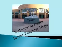 Welcome to Junior Senior Planning Night