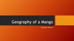 Geography of a Mango