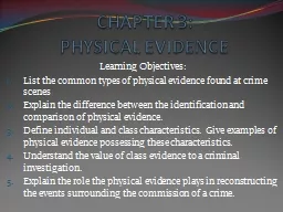 CHAPTER 3: PHYSICAL EVIDENCE
