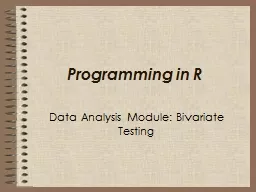 Data Analysis Module: Bivariate Testing