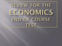 REVIEW FOR THE  ECONOMICS