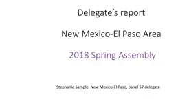 Delegate’s report