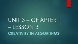 UNIT 3 – CHAPTER 1 – LESSON 3