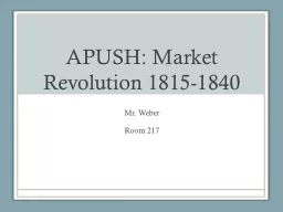 APUSH: Market Revolution 1815-1840
