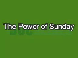 The Power of Sunday