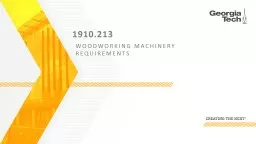 1910.213 Woodworking Machinery Requirements