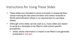 Instructions for Using These Slides