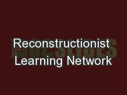 Reconstructionist Learning Network