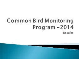Common Bird Monitoring Program -2014