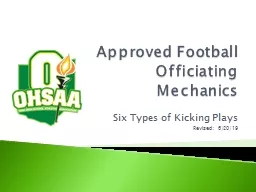 Approved Football  Officiating Mechanics