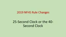2019 NFHS Rule Changes