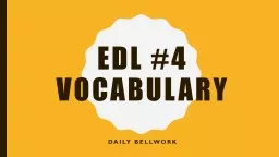 EDL #4 Vocabulary Daily