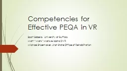 Competencies for Effective PEQA in VR
