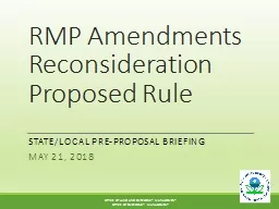 RMP Amendments Reconsideration Proposed Rule