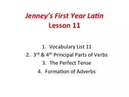 Jenney’s First Year Latin