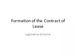 Formation of the Contract of Lease