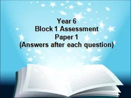 Year  6  Block  1  Assessment