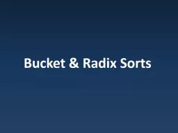 Bucket & Radix Sorts