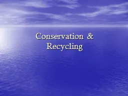 Conservation & Recycling