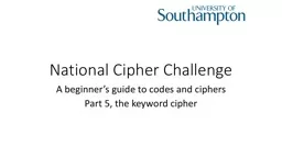 National Cipher Challenge
