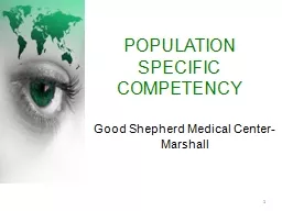 POPULATION SPECIFIC COMPETENCY
