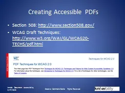 Creating Accessible PDFs