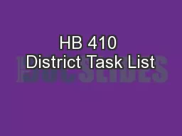 HB 410 District Task List