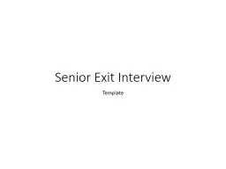 Senior Exit Interview