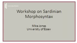 Workshop on Sardinian