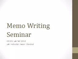 Memo Writing Seminar