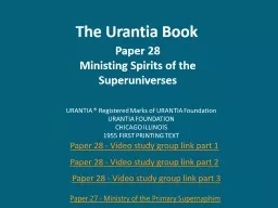The Urantia Book Paper 28