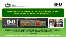 INTERVENTION IN TERMS OF SECTION 139(1)(B) OF THE CONSTITUTION