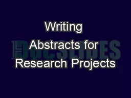 Writing Abstracts for Research Projects