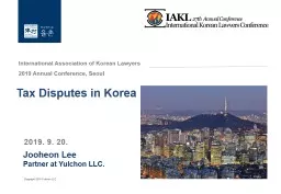 Tax Disputes in Korea