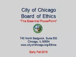 City of Chicago  Board of Ethics